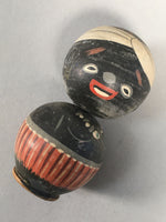 Japanese Kokeshi Doll Vtg Wooden Figurine Wobbly Head Turban African KF458
