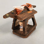 Japanese Kokeshi Doll Vtg Wooden Handmade Craft kago Mikoshi Figurine KF545