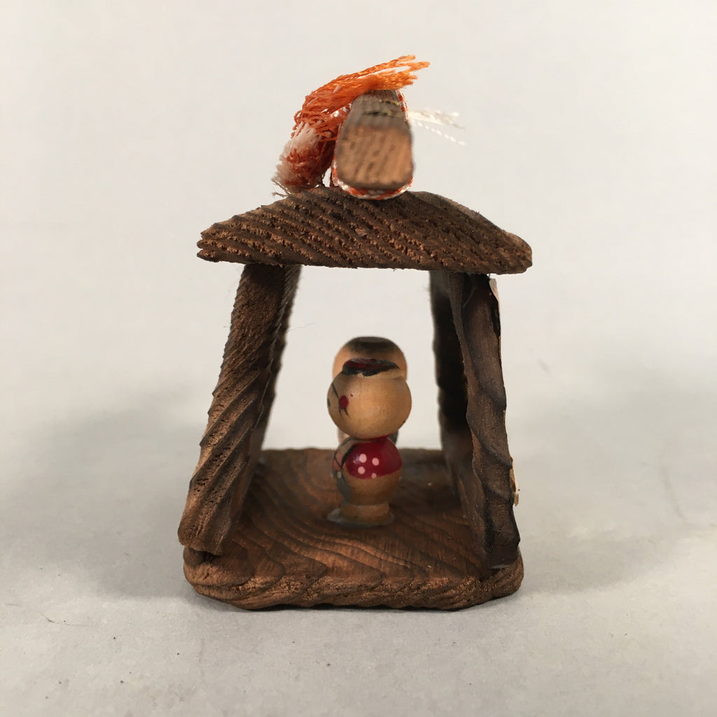 Japanese Kokeshi Doll Vtg Wooden Handmade Craft kago Mikoshi Figurine KF545