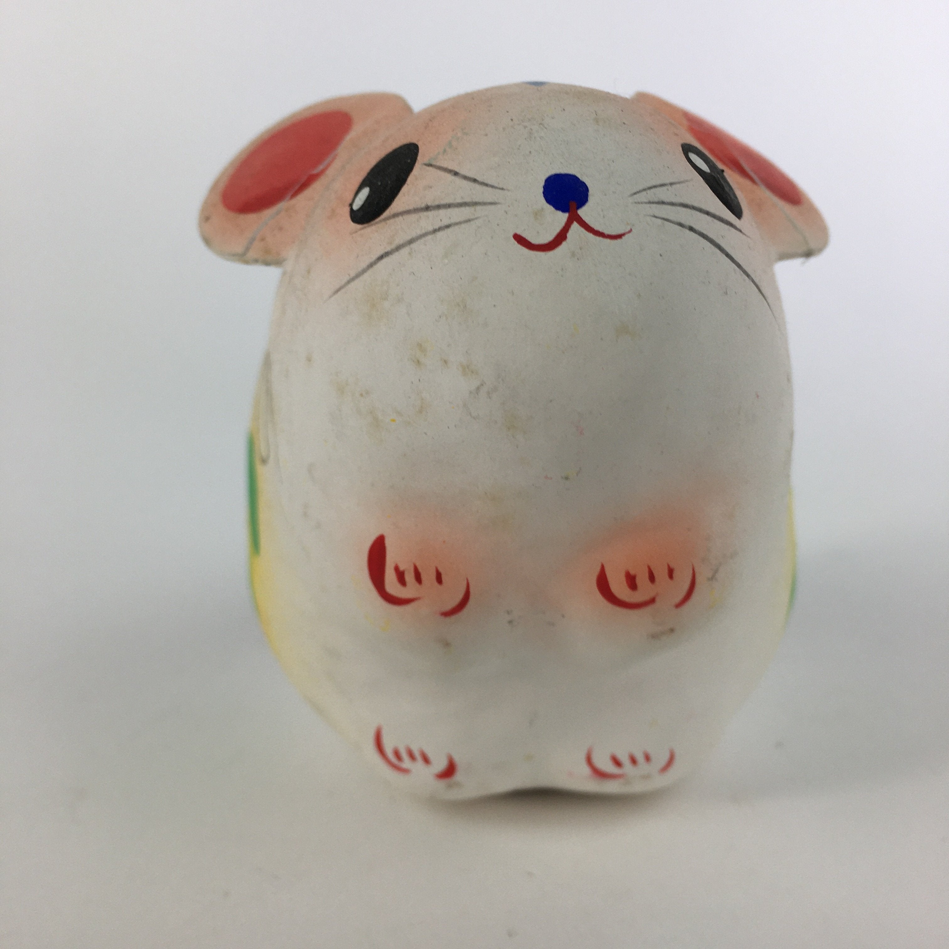 Japanese Kokeshi Doll Vtg Zodiac Mouse Plaster Figurine Okimono KF553