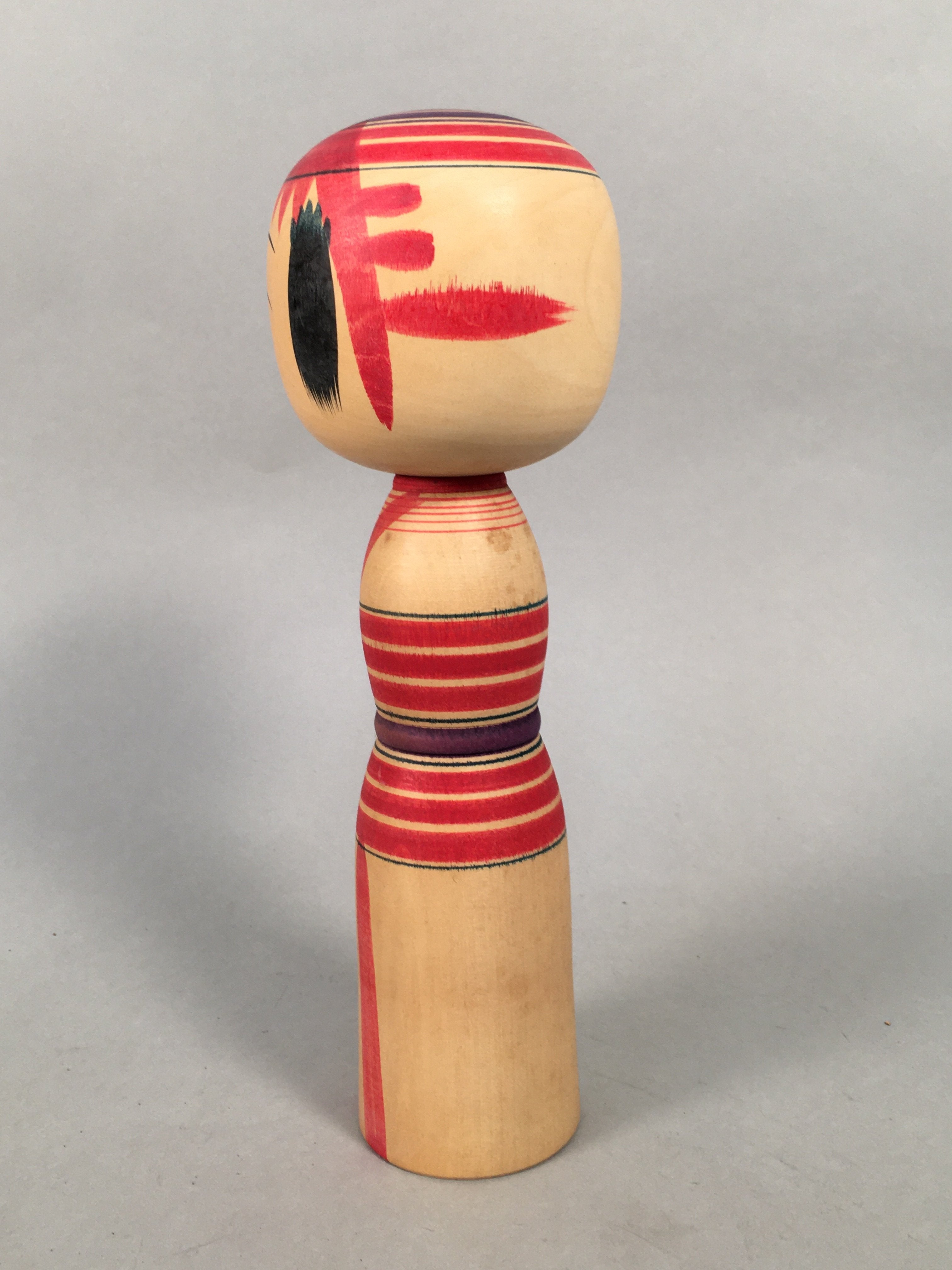 Japanese Kokeshi Doll Wood Vtg Traditional Ningyo Red Signed Girl TK47