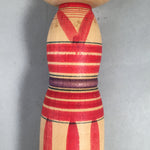 Japanese Kokeshi Doll Wood Vtg Traditional Ningyo Red Signed Girl TK47