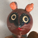 Japanese Kokeshi Doll Wooden Figurine Raccoon Dog Tanuki Rice Container KF484