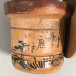 Japanese Kokeshi Doll Wooden Figurine Raccoon Dog Tanuki Rice Container KF484