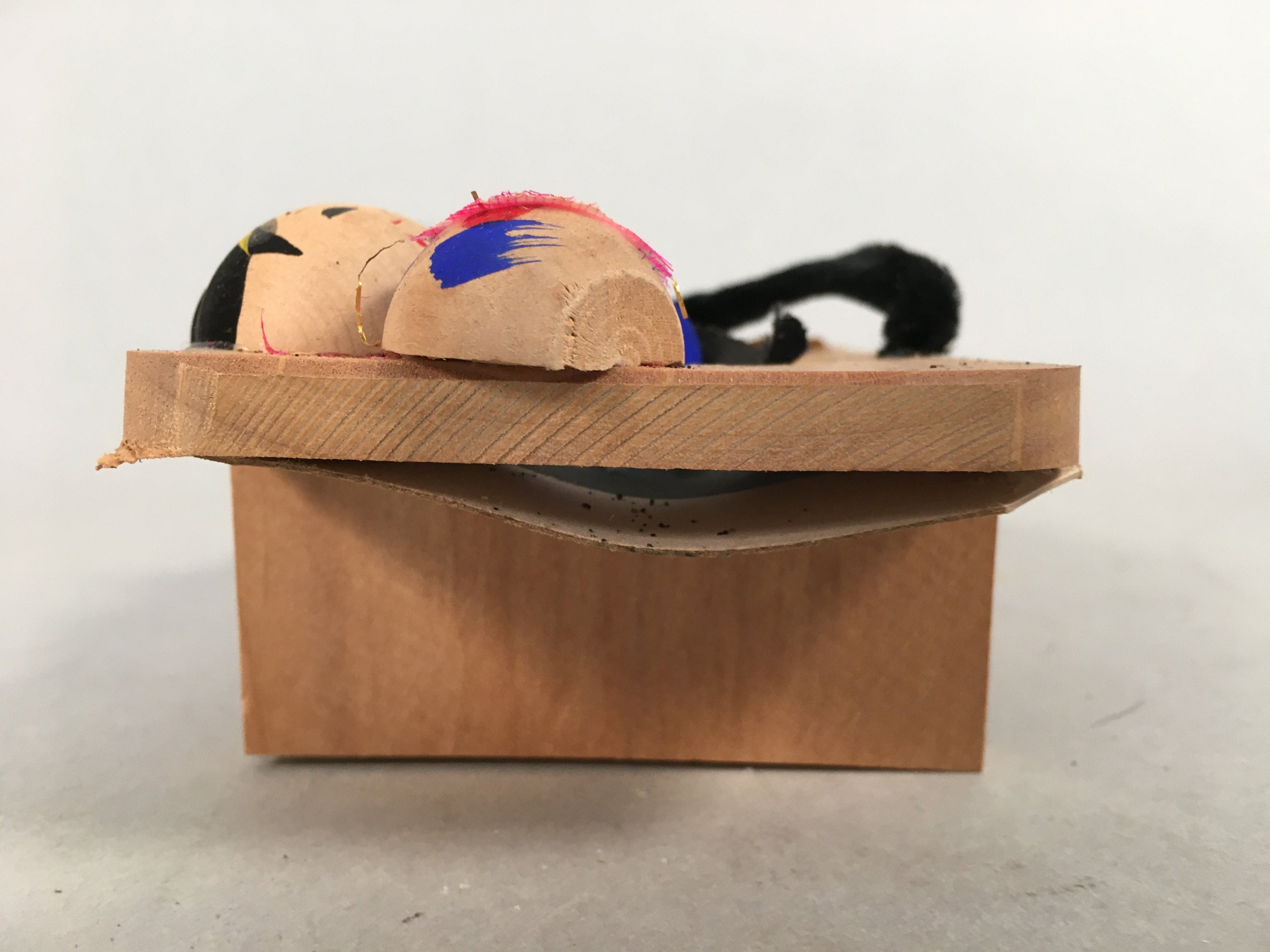 Japanese Kokeshi Doll Wooden Figurine Vtg Geta Zouri Kokeshi KF542