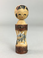 Japanese Kokeshi Doll Wooden Figurine Vtg Landscape Mountain Girl KF340