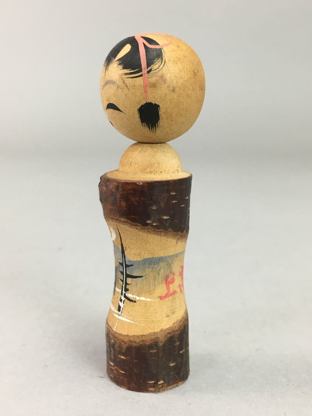 Japanese Kokeshi Doll Wooden Figurine Vtg Landscape Mountain Girl KF340