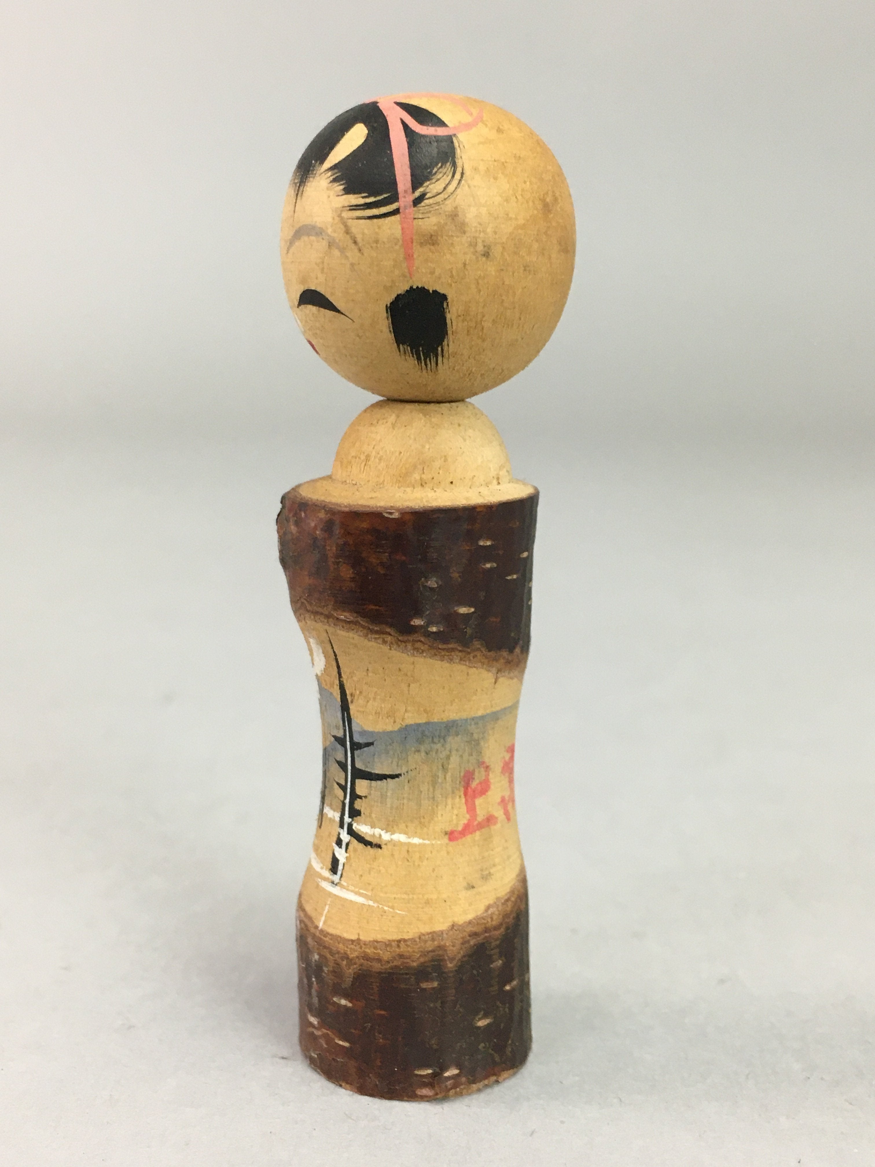 Japanese Kokeshi Doll Wooden Figurine Vtg Landscape Mountain Girl KF340