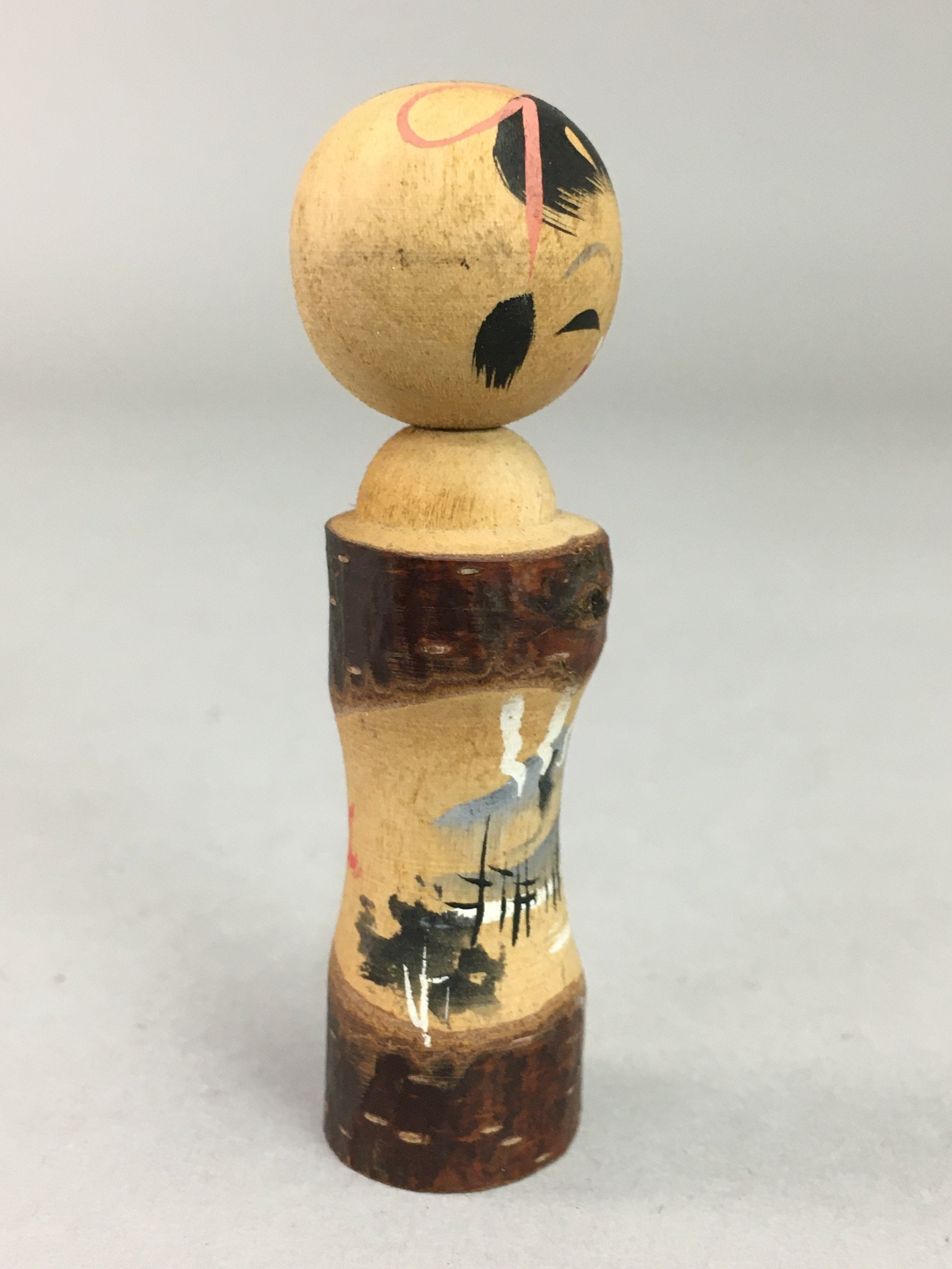 Japanese Kokeshi Doll Wooden Figurine Vtg Landscape Mountain Girl KF340
