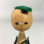 Japanese Kokeshi Doll Wooden Figurine Vtg Woolen Yarn Decoration KF333