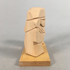 Japanese Kokeshi Wooden Doll 2pc Vtg Figurine Ainu Carving Set KF548
