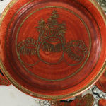 Japanese Kutani Lidded Rice Bowl Vtg Porcelain Floral Kimono Scenery C1930 PT718