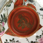 Japanese Kutani Lidded Rice Bowl Vtg Porcelain Floral Kimono Scenery C1930 PT723