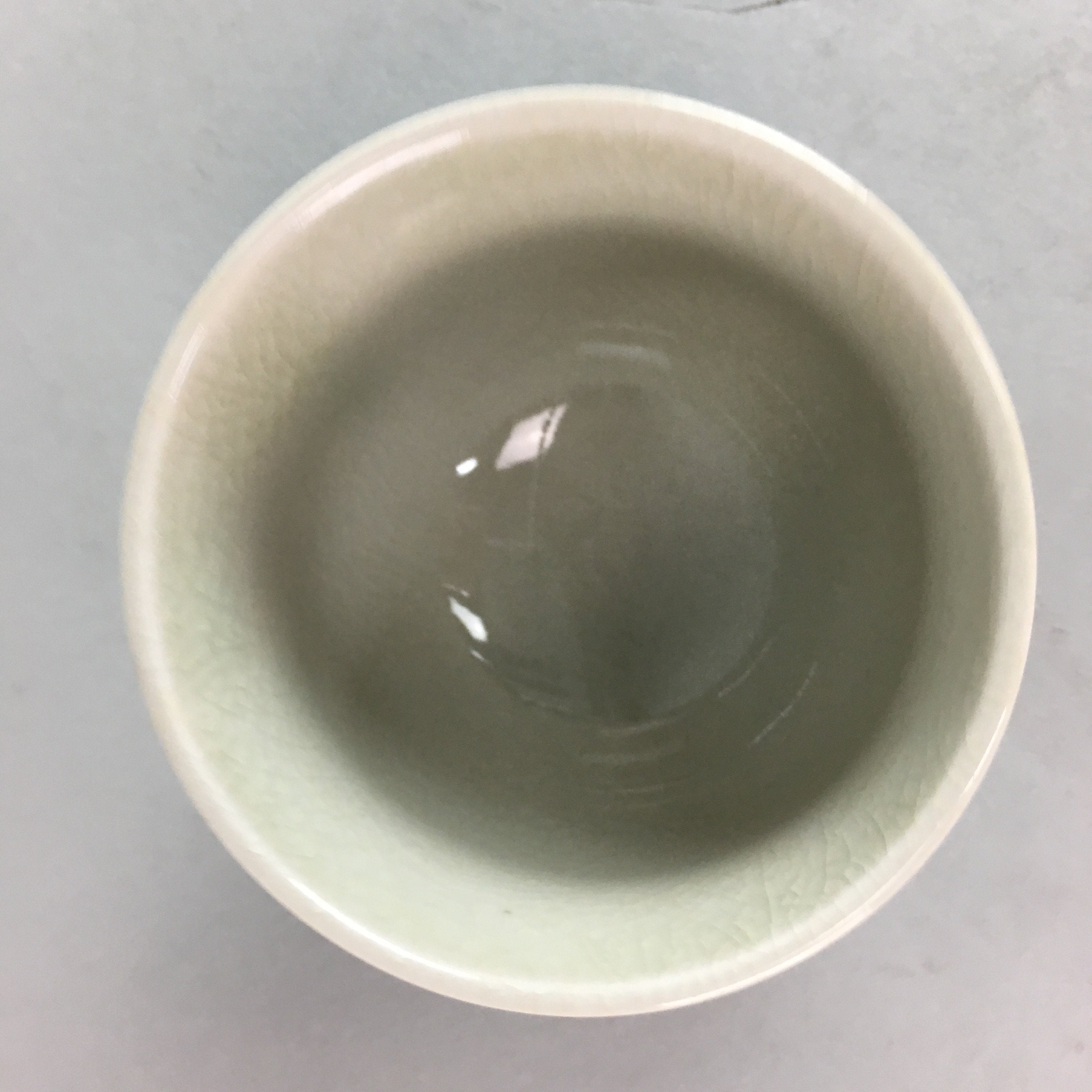 Japanese Kutani Porcelain Teacup Vtg Yunomi Pagoda Mountain Sencha PT624