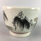 Japanese Kutani Porcelain Teacup Vtg Yunomi Pagoda Mountain Sencha PT631