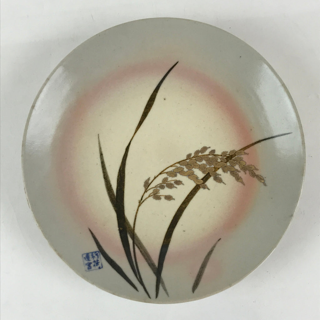 Japanese Kutani Ware Ceramic Small Plate Vtg Round Pottery Inaho Kozara PX662