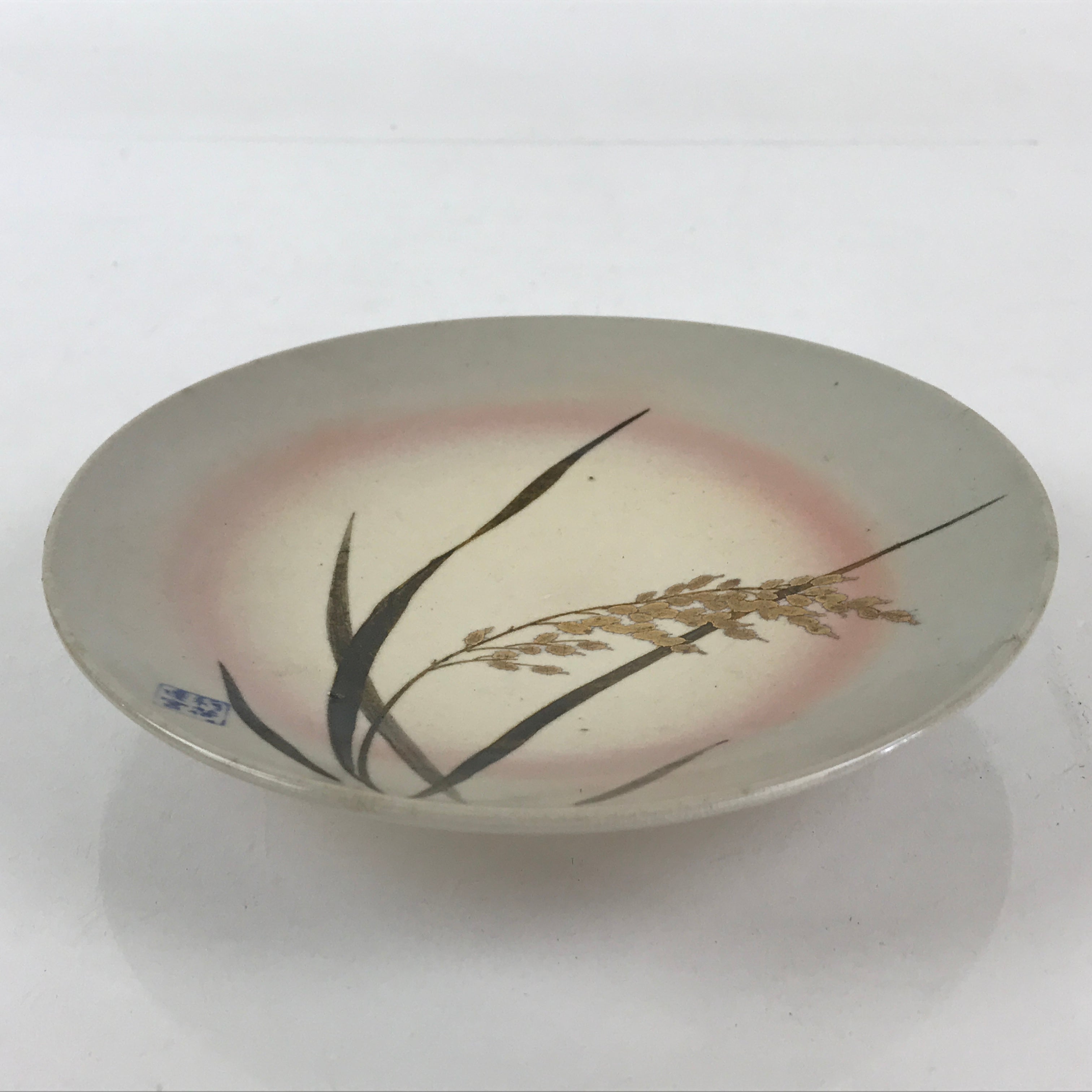 Japanese Kutani Ware Ceramic Small Plate Vtg Round Pottery Inaho Kozara PX662
