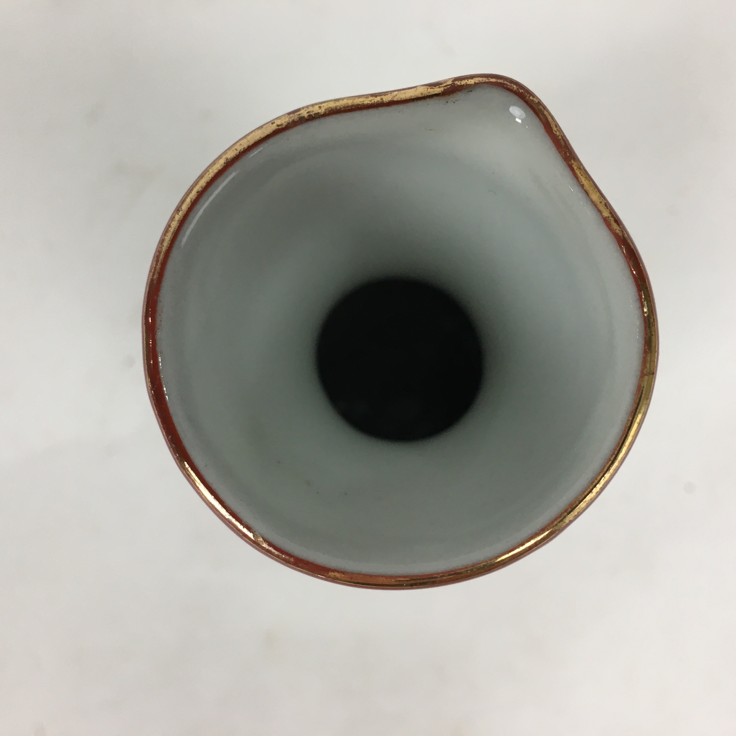 Japanese Kutani Ware Porcelain Sake Bottle Vtg Red Tokkuri Phoenix TS338