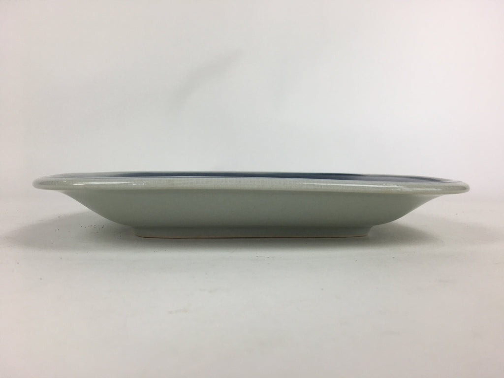 Japanese Kutrani ware Ceramic Plate Vtg Pottery White Square Camellia PX572