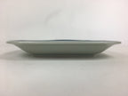 Japanese Kutrani ware Ceramic Plate Vtg Pottery White Square Camellia PX572
