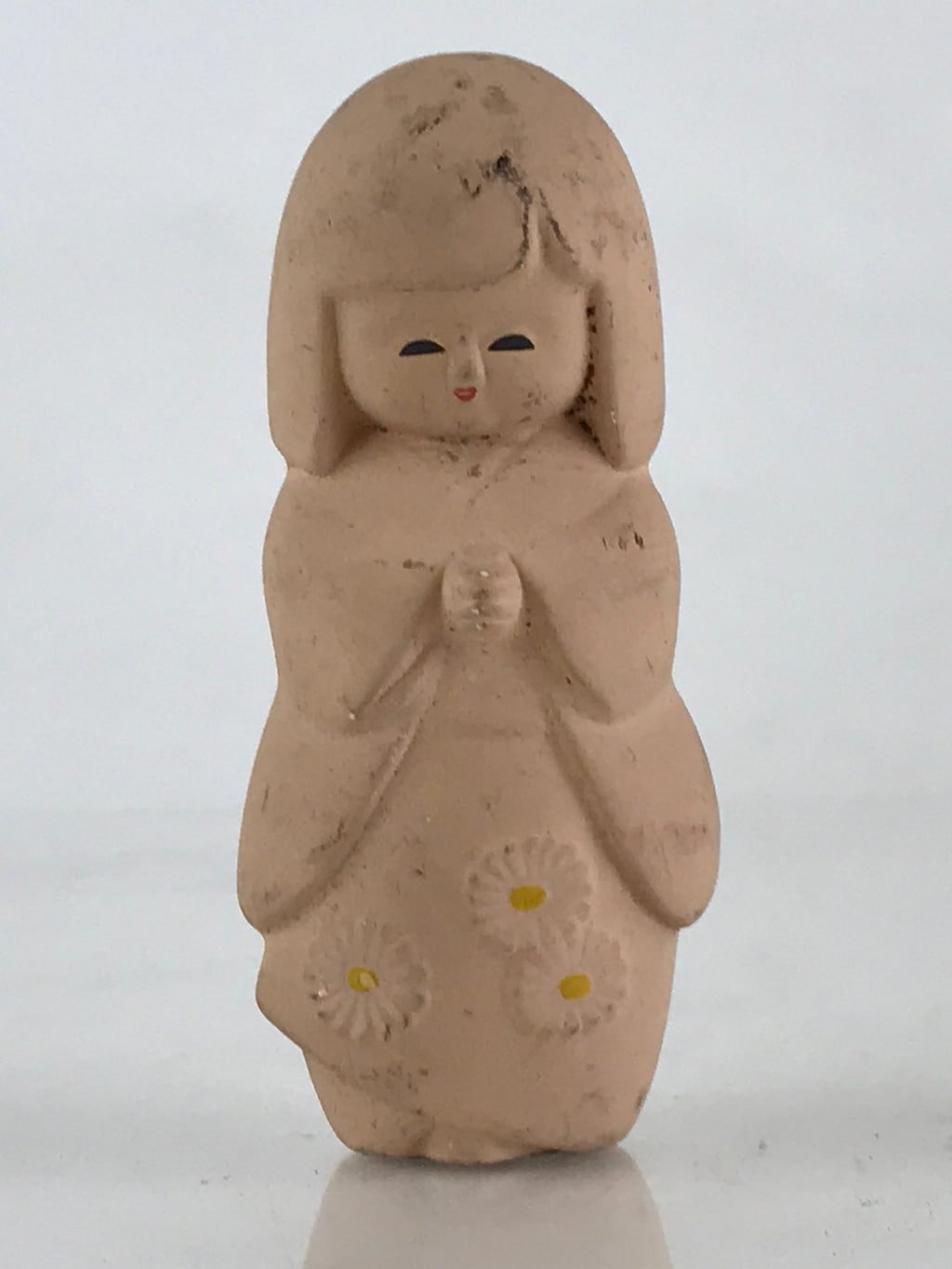 Japanese Kyo-Ningyo Unglazed Clay Doll Vtg Traditional Kimono Girl Geisha BD851