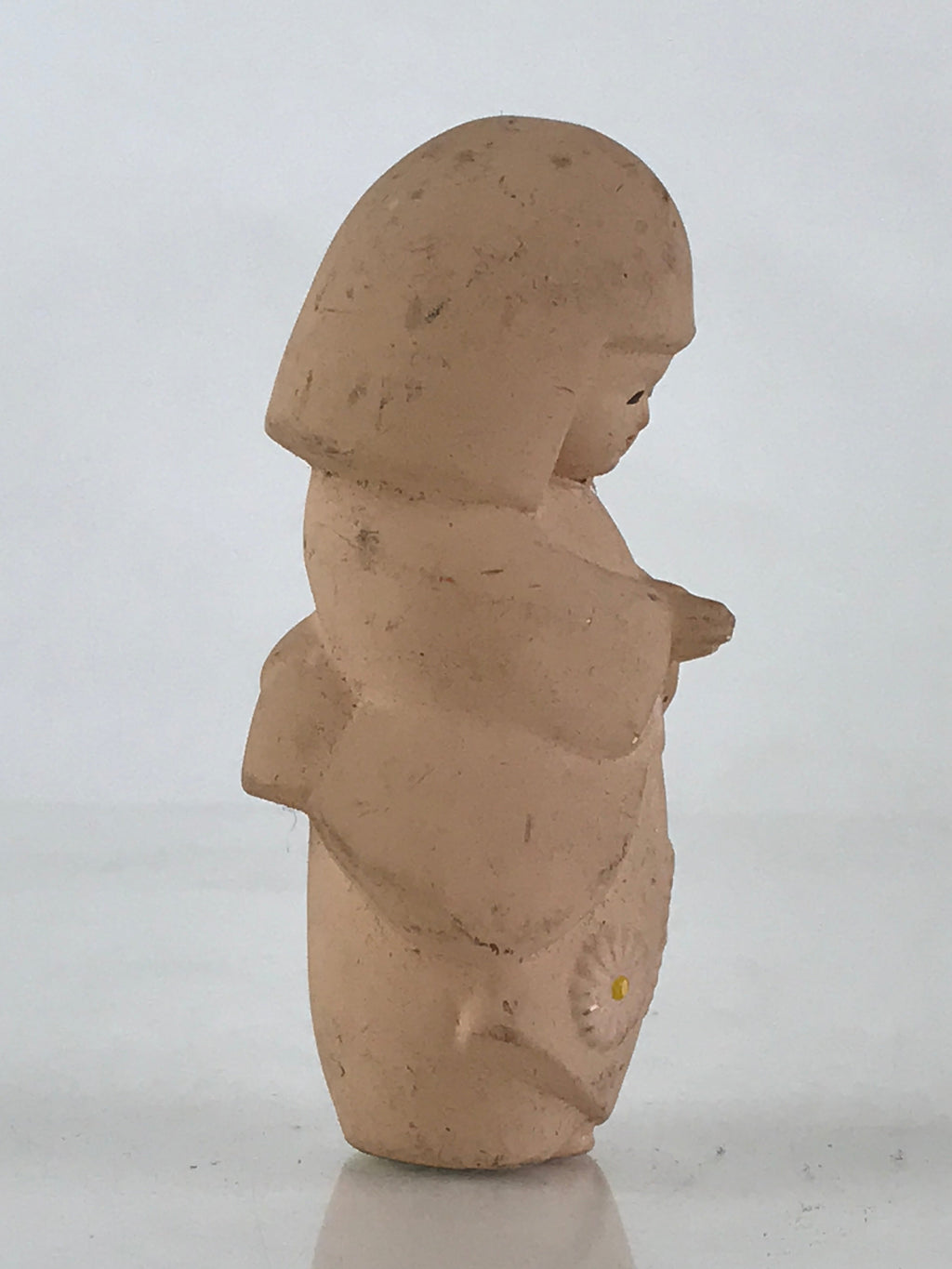 Japanese Kyo-Ningyo Unglazed Clay Doll Vtg Traditional Kimono Girl Geisha BD851