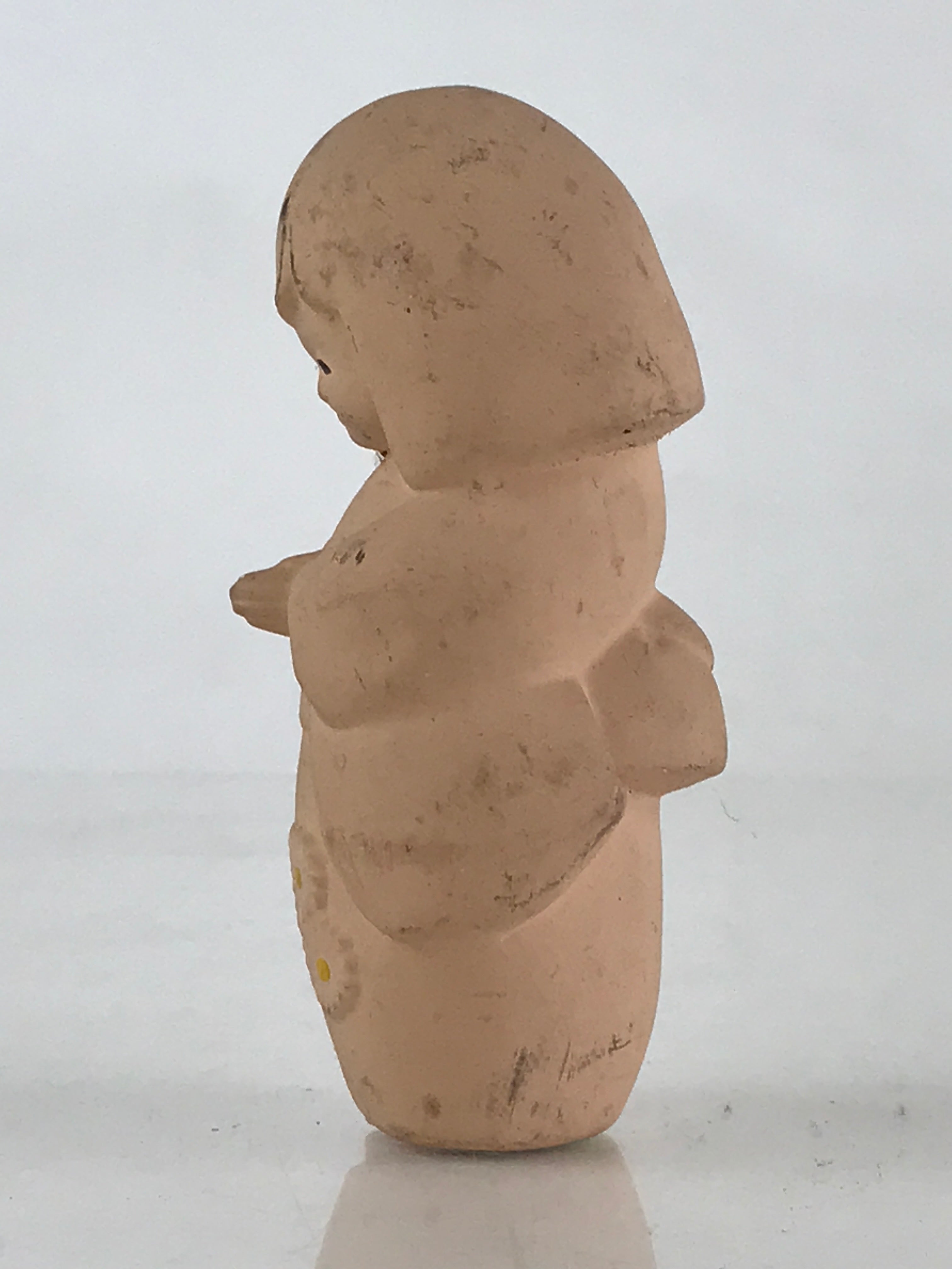Japanese Kyo-Ningyo Unglazed Clay Doll Vtg Traditional Kimono Girl Geisha BD851