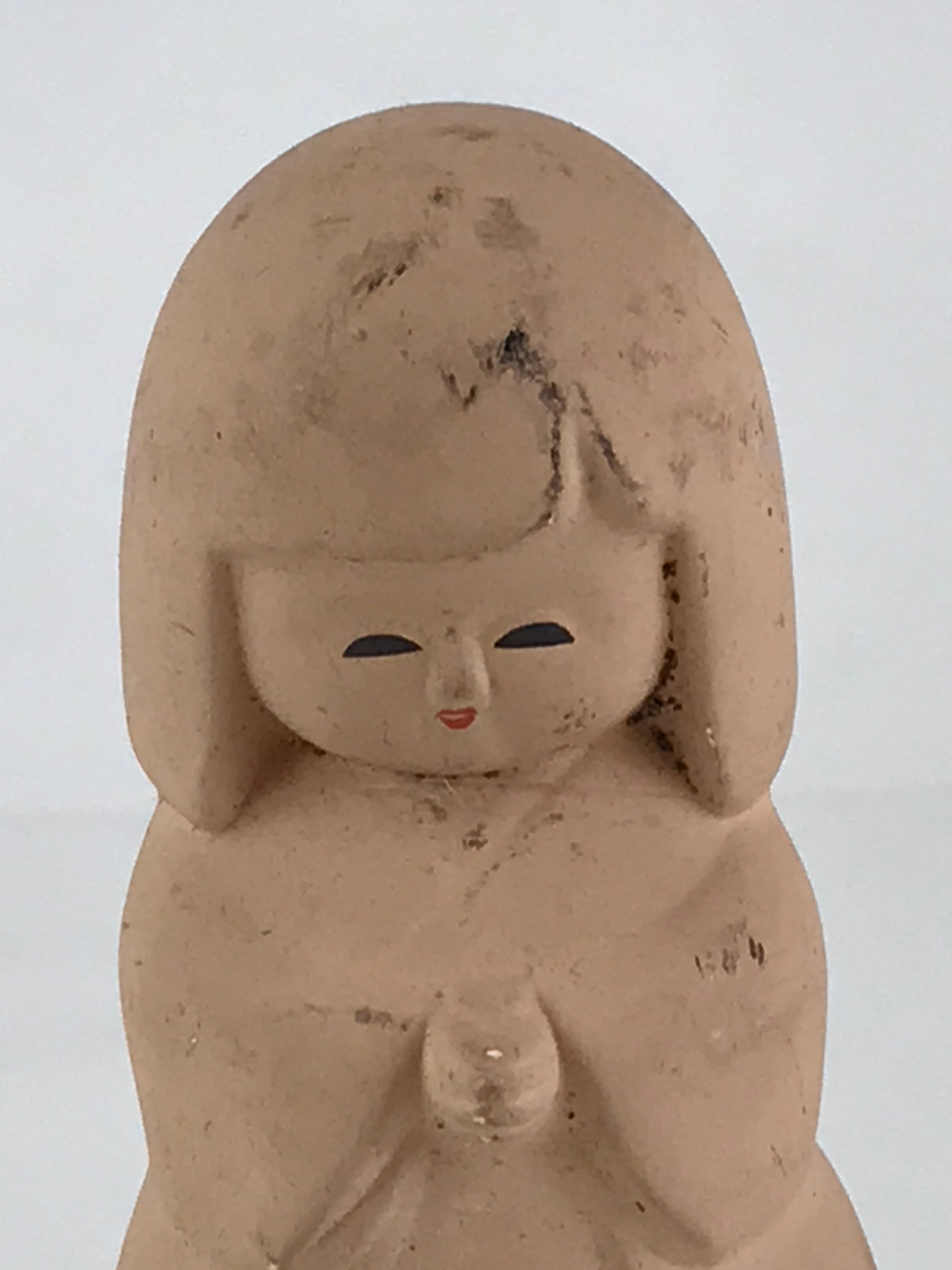 Japanese Kyo-Ningyo Unglazed Clay Doll Vtg Traditional Kimono Girl Geisha BD851
