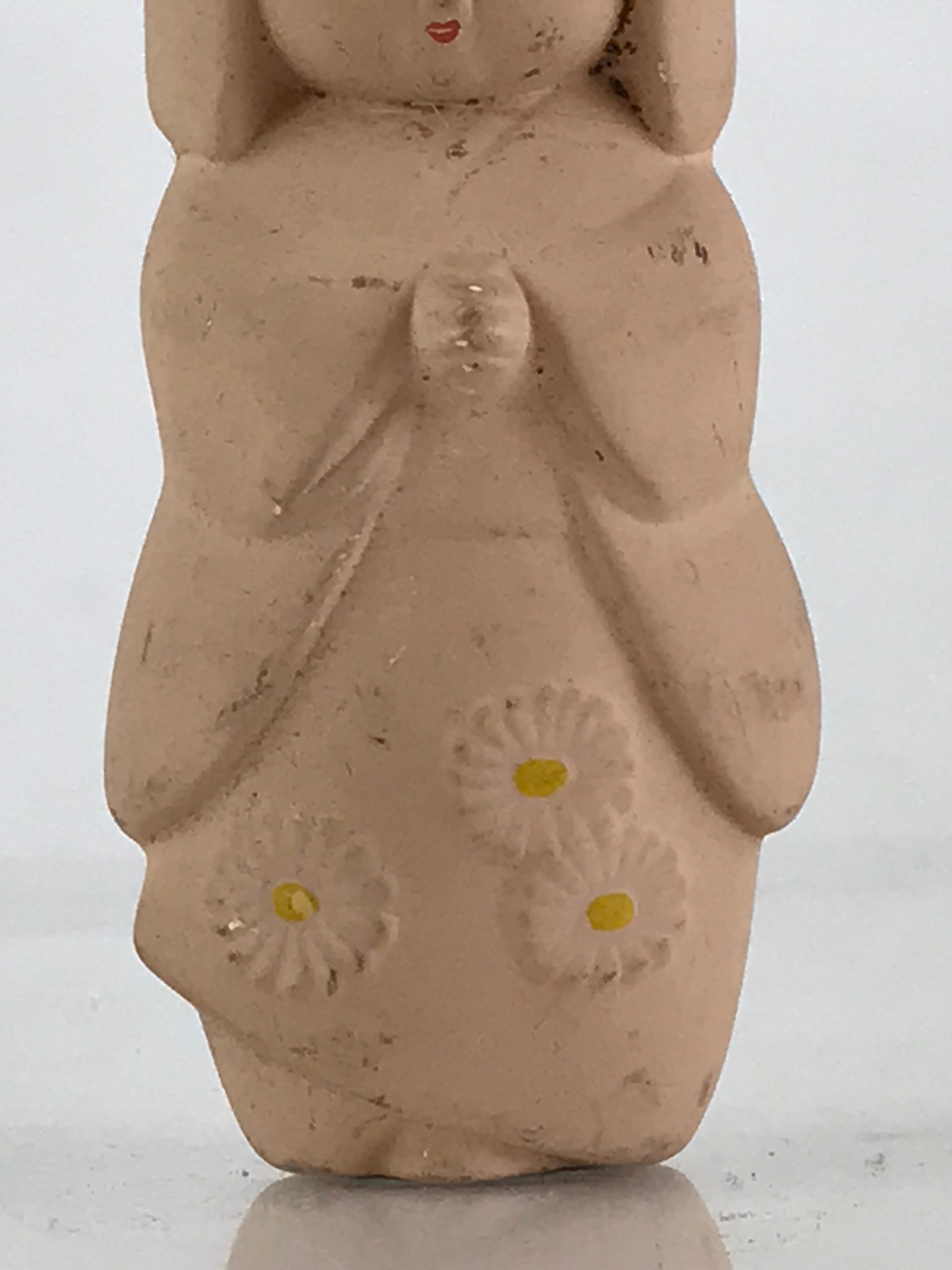 Japanese Kyo-Ningyo Unglazed Clay Doll Vtg Traditional Kimono Girl Geisha BD851