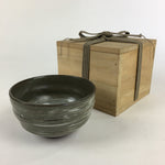 Japanese Kyo Ware Ceramic Green Tea Bowl Vtg Chawan Boxed Pottery PX620