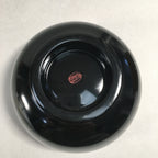 Japanese Lacquer Bowl Vtg Wood Black Red Rice Soup Signed UR473