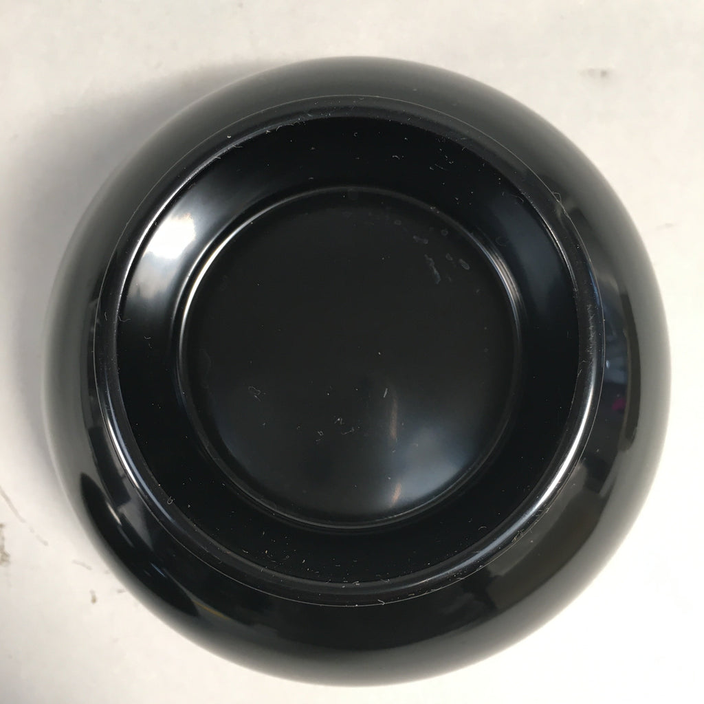 Japanese Lacquer Lidded Bowl Vtg Wood Black Red Rice Soup UR474