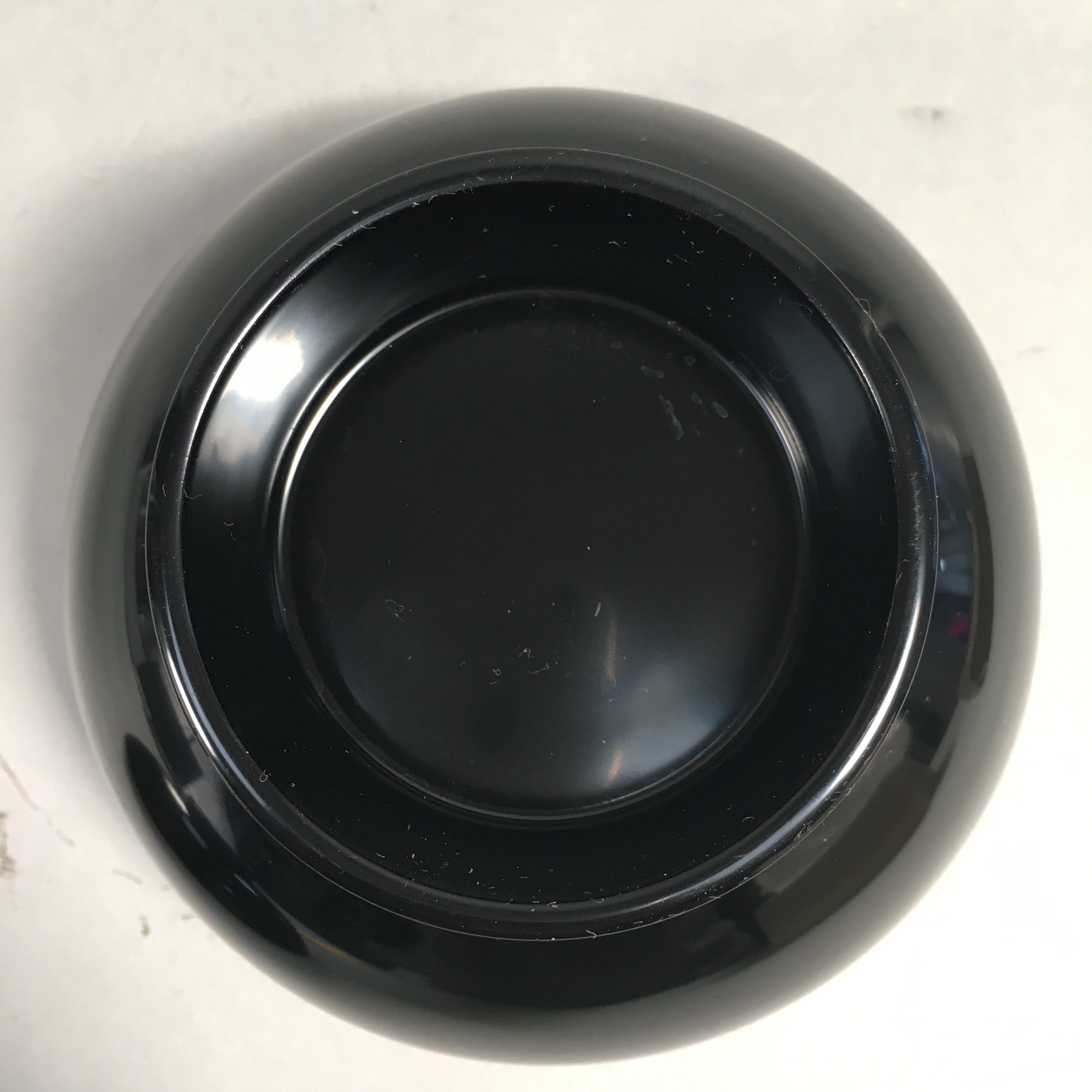 Japanese Lacquer Lidded Bowl Vtg Wood Black Red Rice Soup UR474
