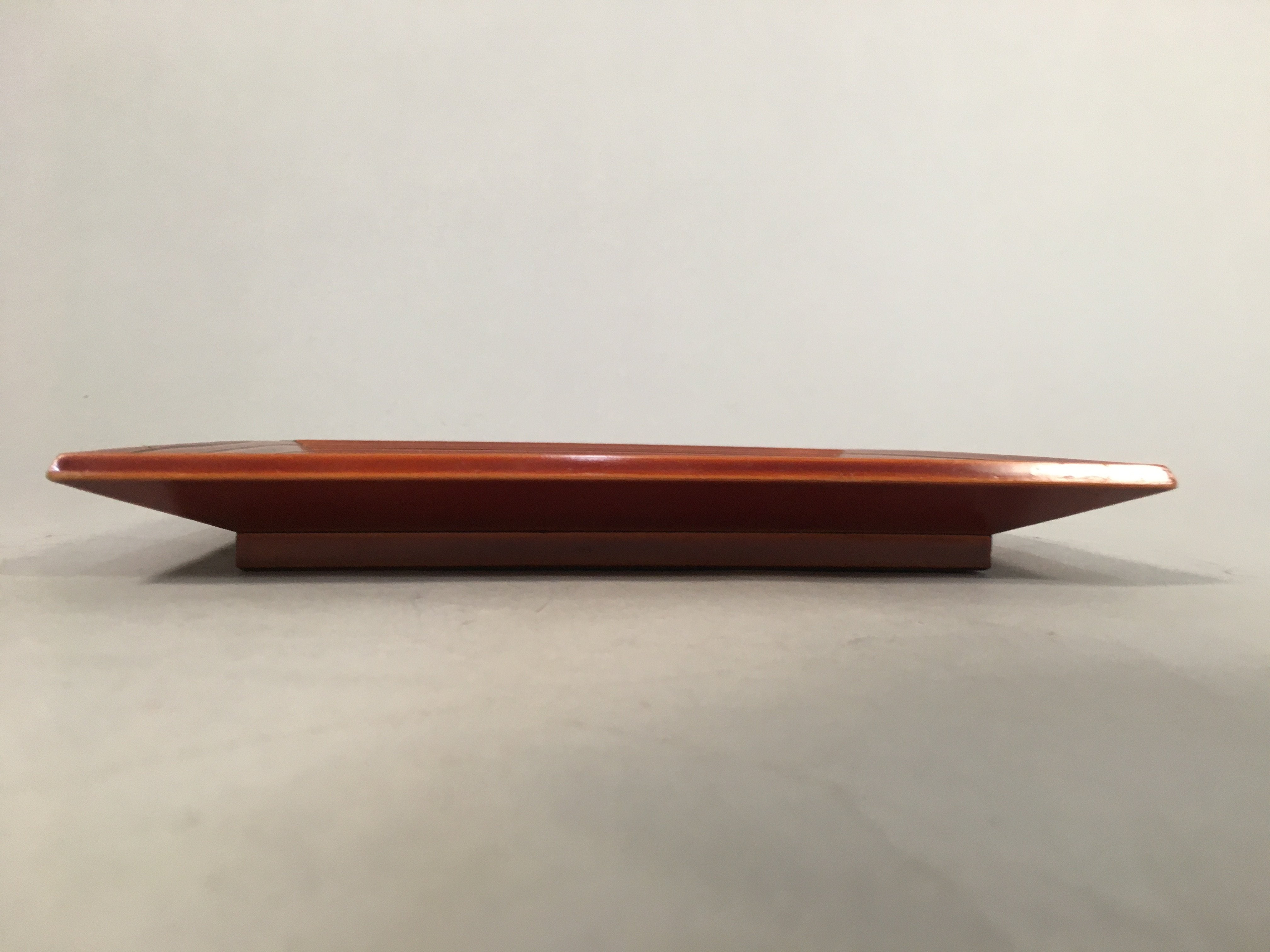 Japanese Lacquer Plate Tray Shunkei Nuri Vtg Wood Square Nurimono UR380