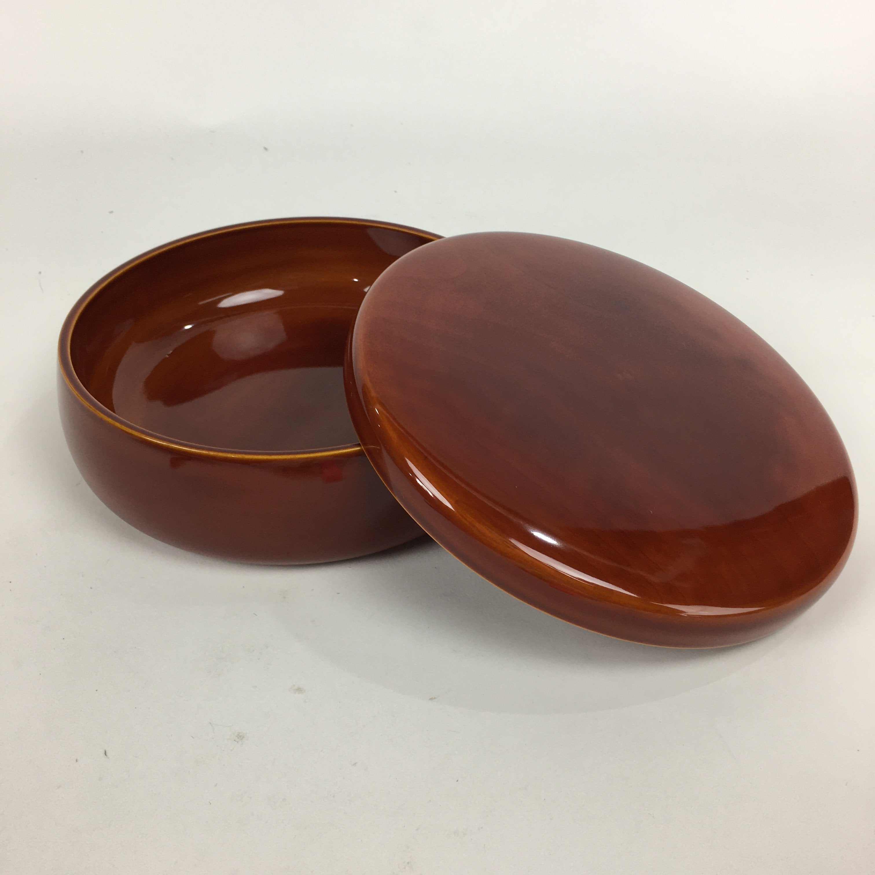 Japanese Lacquer Shunkei-Nuri Lidded Snack Bowl Wood Kashiki Tea Ceremony UR615