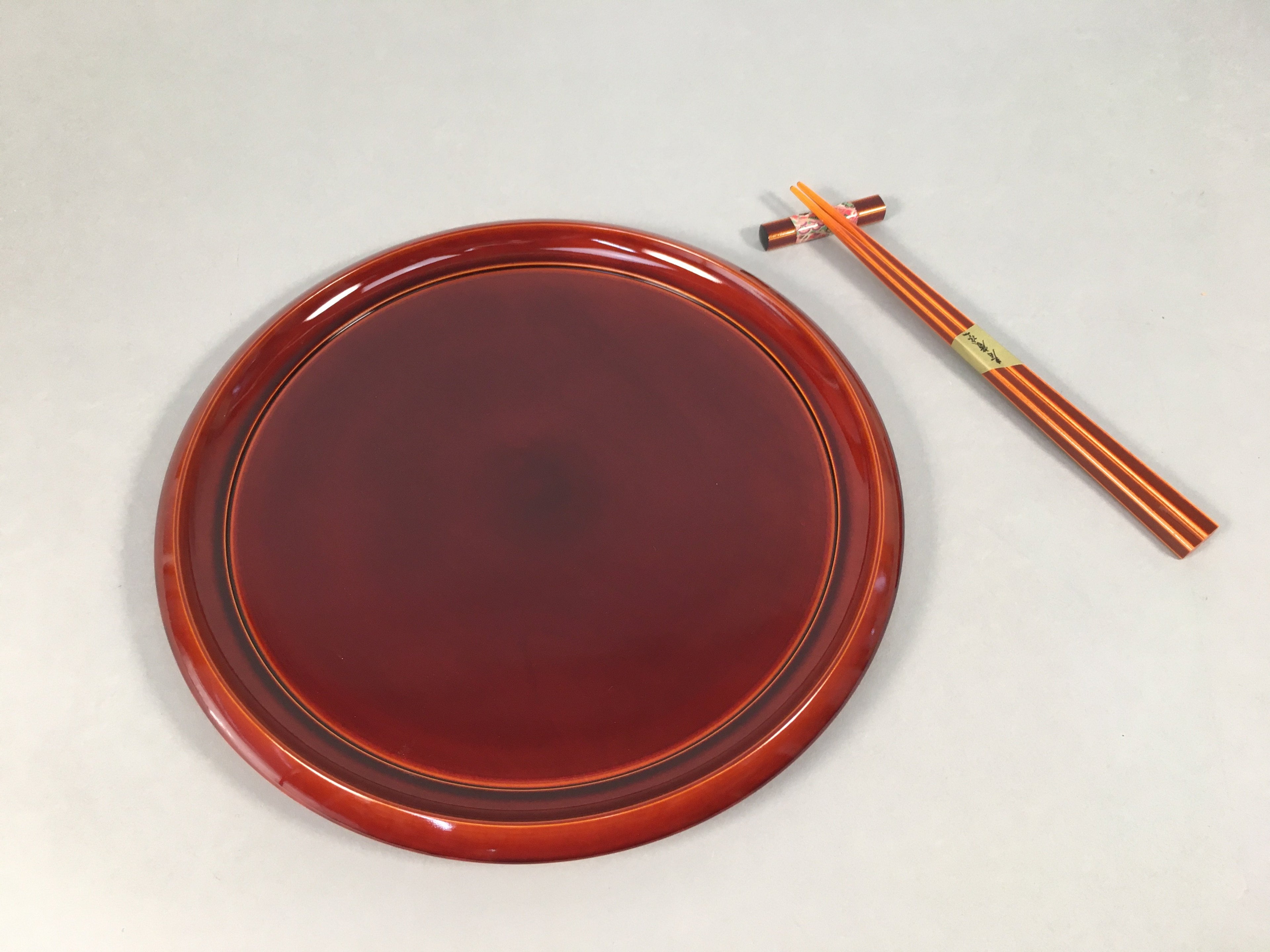 Japanese Lacquer Tray Chopsticks Set Obon Hashi Vtg Shunkei-Nuri PX534