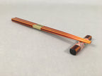 Japanese Lacquer Tray Chopsticks Set Obon Hashi Vtg Shunkei-Nuri PX534