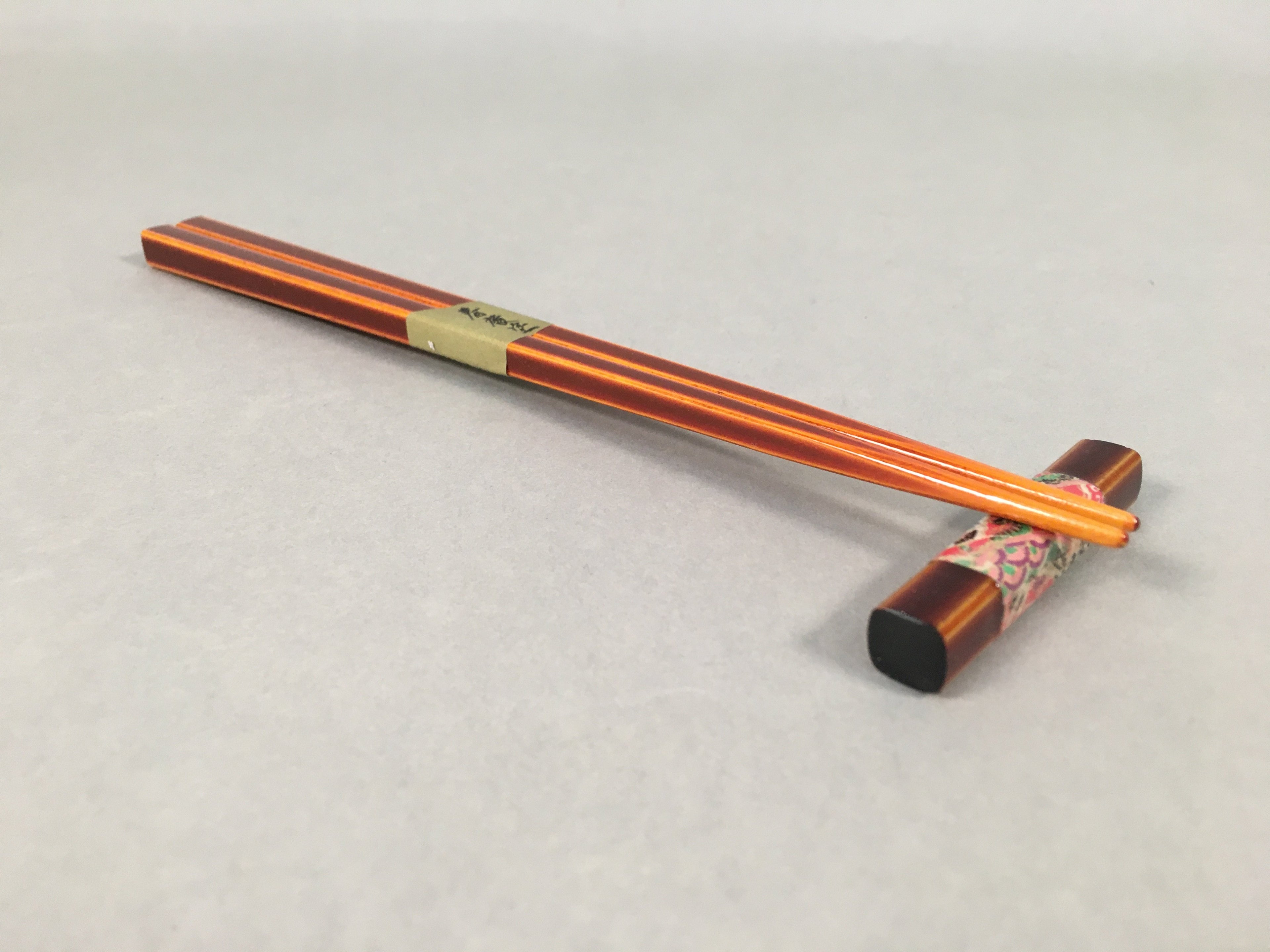 Japanese Lacquer Tray Chopsticks Set Obon Hashi Vtg Shunkei-Nuri PX534