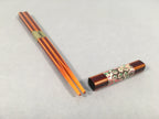Japanese Lacquer Tray Chopsticks Set Obon Hashi Vtg Shunkei-Nuri PX534