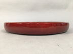 Japanese Lacquer Tray Round Obon Vtg Shunkei-Nuri Nurimono LWB37