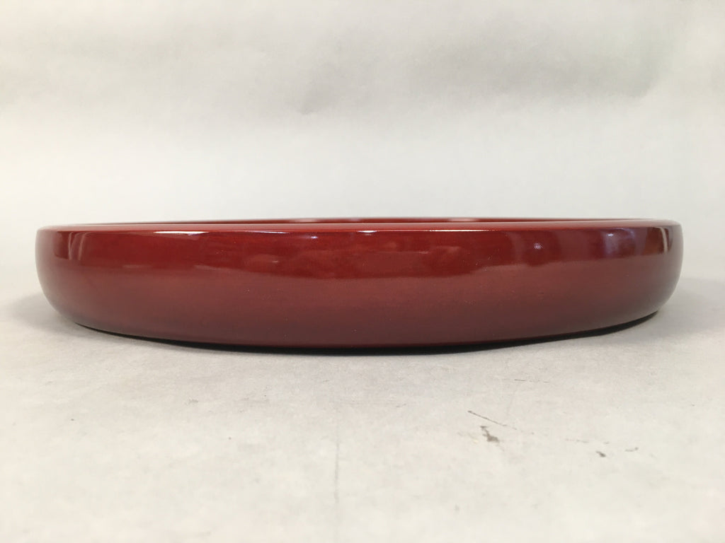 Japanese Lacquer Tray Round Obon Vtg Shunkei-Nuri Nurimono LWB37