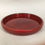 Japanese Lacquer Tray Round Obon Vtg Shunkei-Nuri Nurimono LWB37