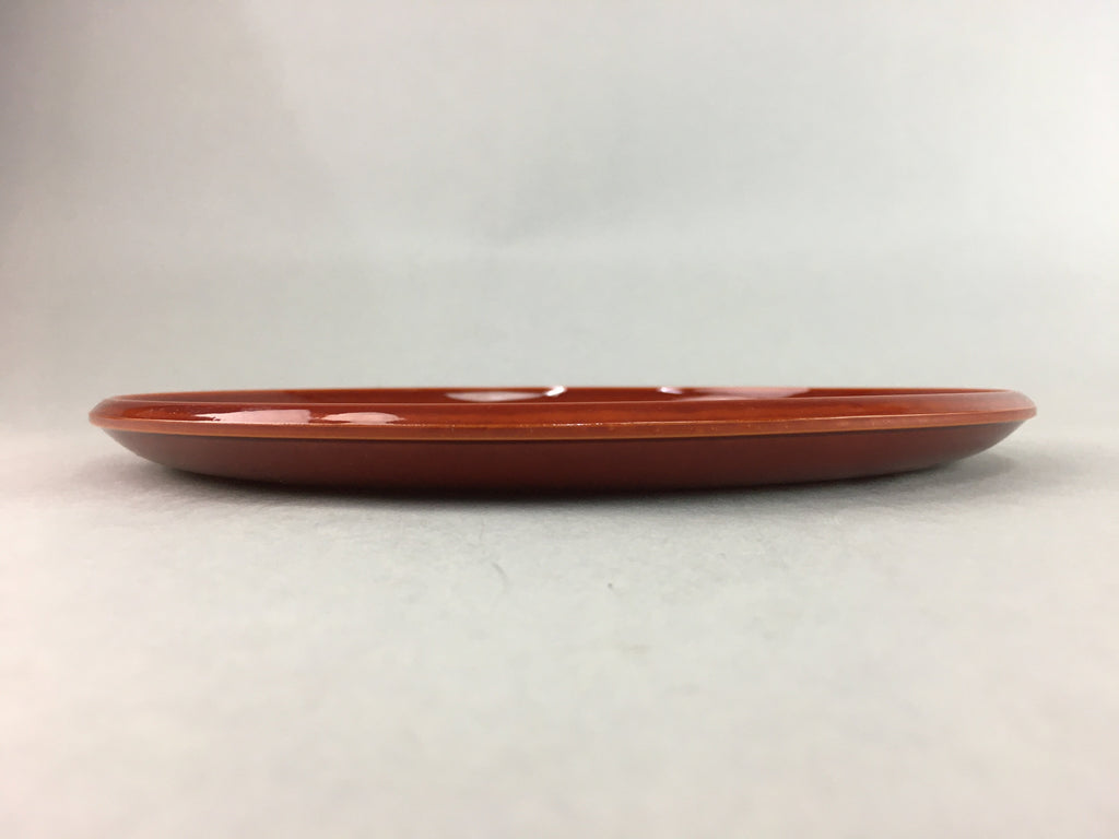 Japanese Lacquer Tray Round Obon Vtg Shunkei-Nuri Replica Nurimono UR347