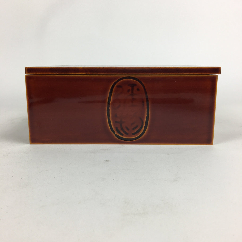 Japanese Lacquer Wooden Shunkei-Nuri Lidded Bento Box Vtg Chopsticks Set UR616