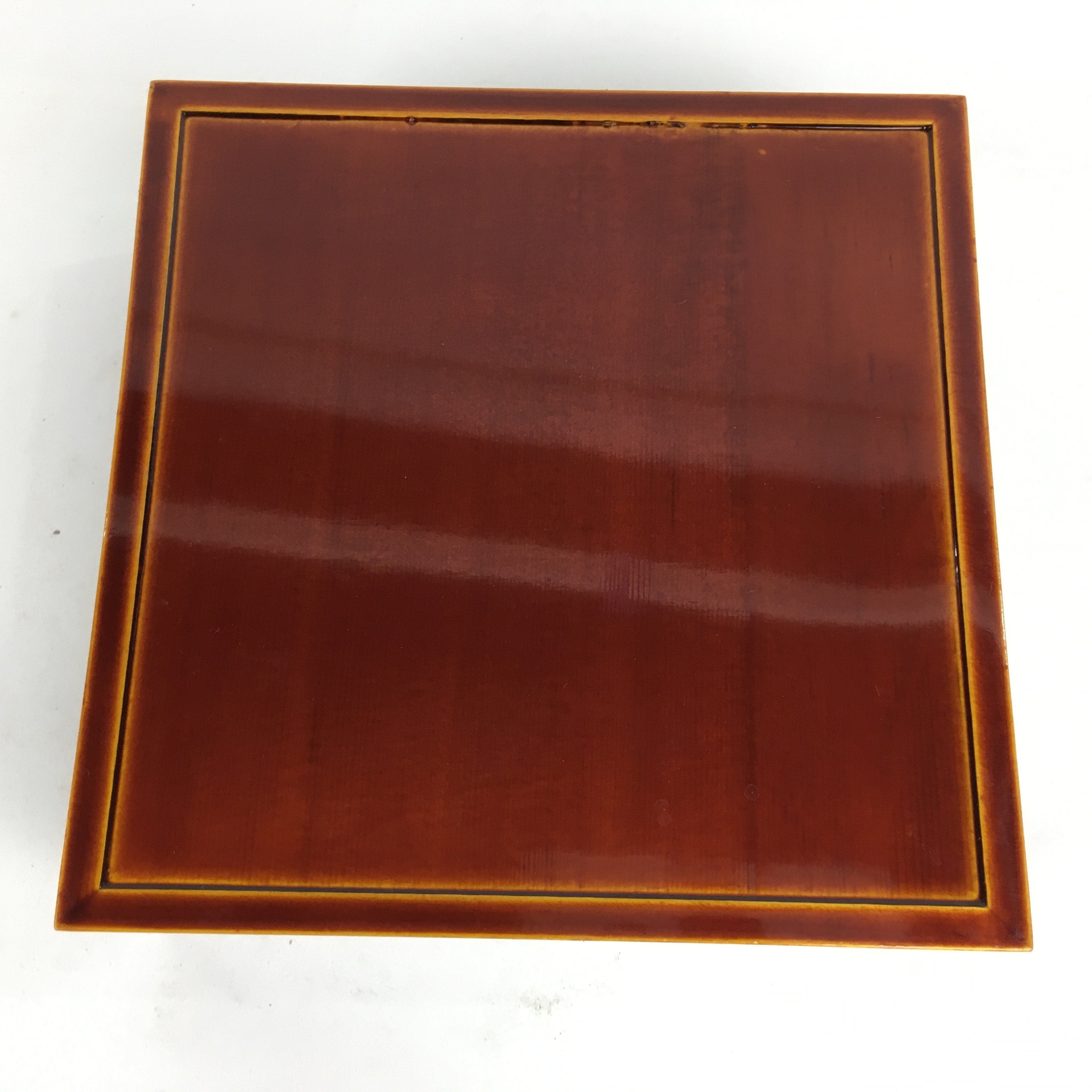 Japanese Lacquer Wooden Shunkei-Nuri Lidded Bento Box Vtg Chopsticks Set UR616