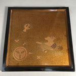 Japanese Lacquer ware Bento Box Vtg Jubako Wood 3Tier Black Glitter Gold JB68