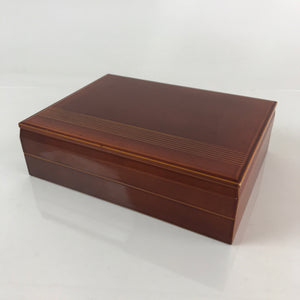 Japanese Lacquer ware Bento Box Vtg Wood Shunkei Nuri Jubako 2 Tier JB77