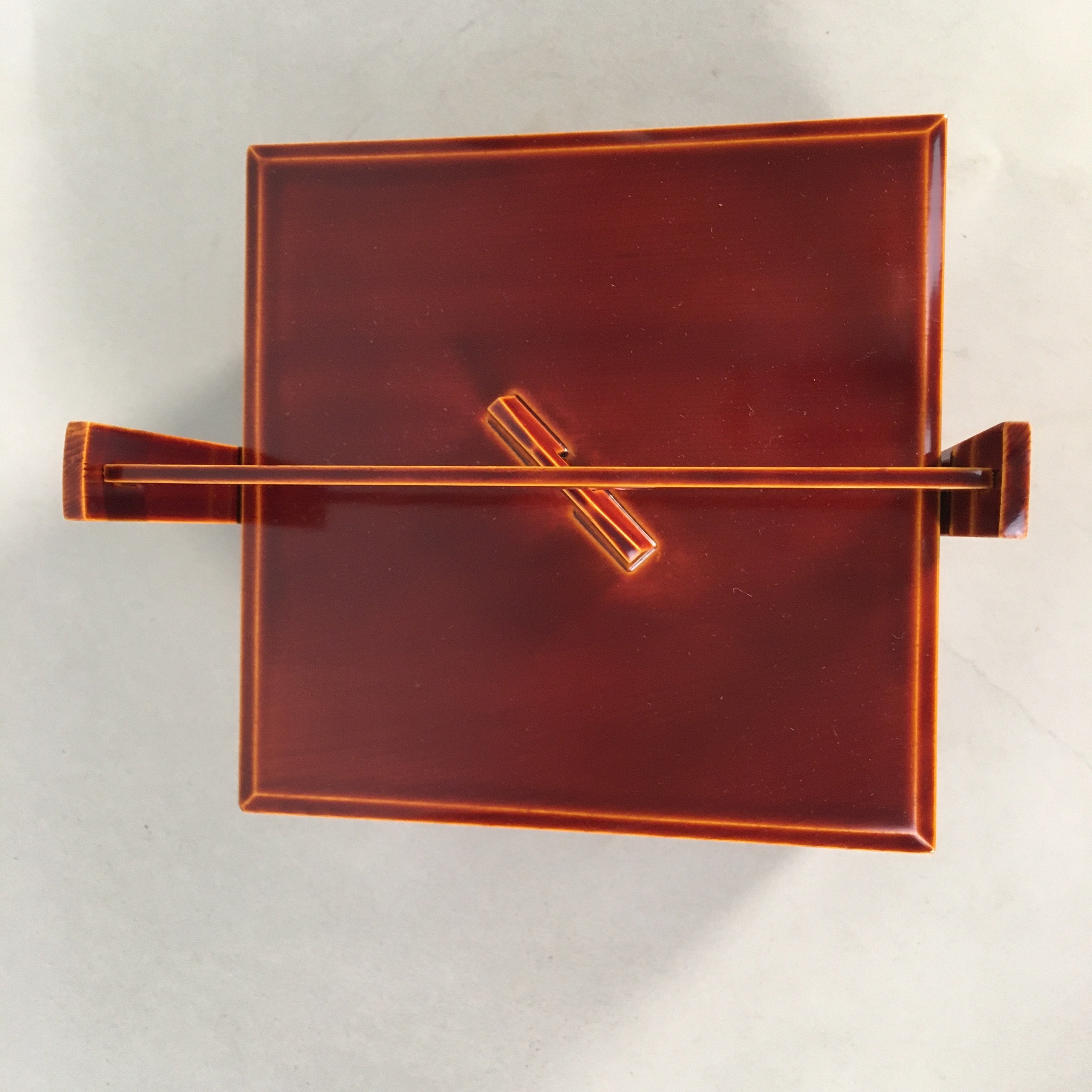 Japanese Lacquer ware Bento Box Vtg Wood Shunkei Nuri Jubako Hashi 2 Tier JB69