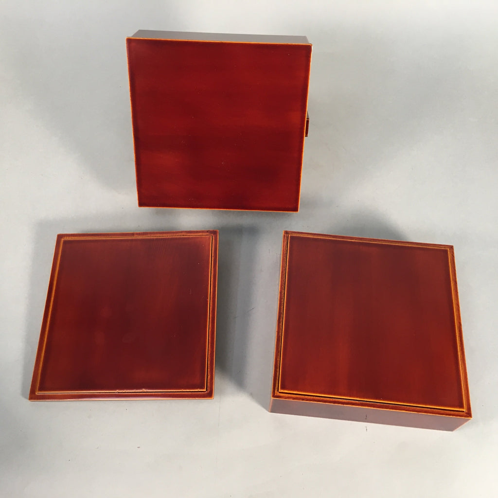 Japanese Lacquer ware Bento Box Vtg Wood Shunkei Nuri Jubako Hashi 2 Tier JB69