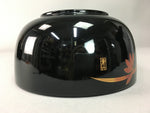 Japanese Lacquer ware Bowl Replica Vtg Black Gold Makie Noodle Rice UR312